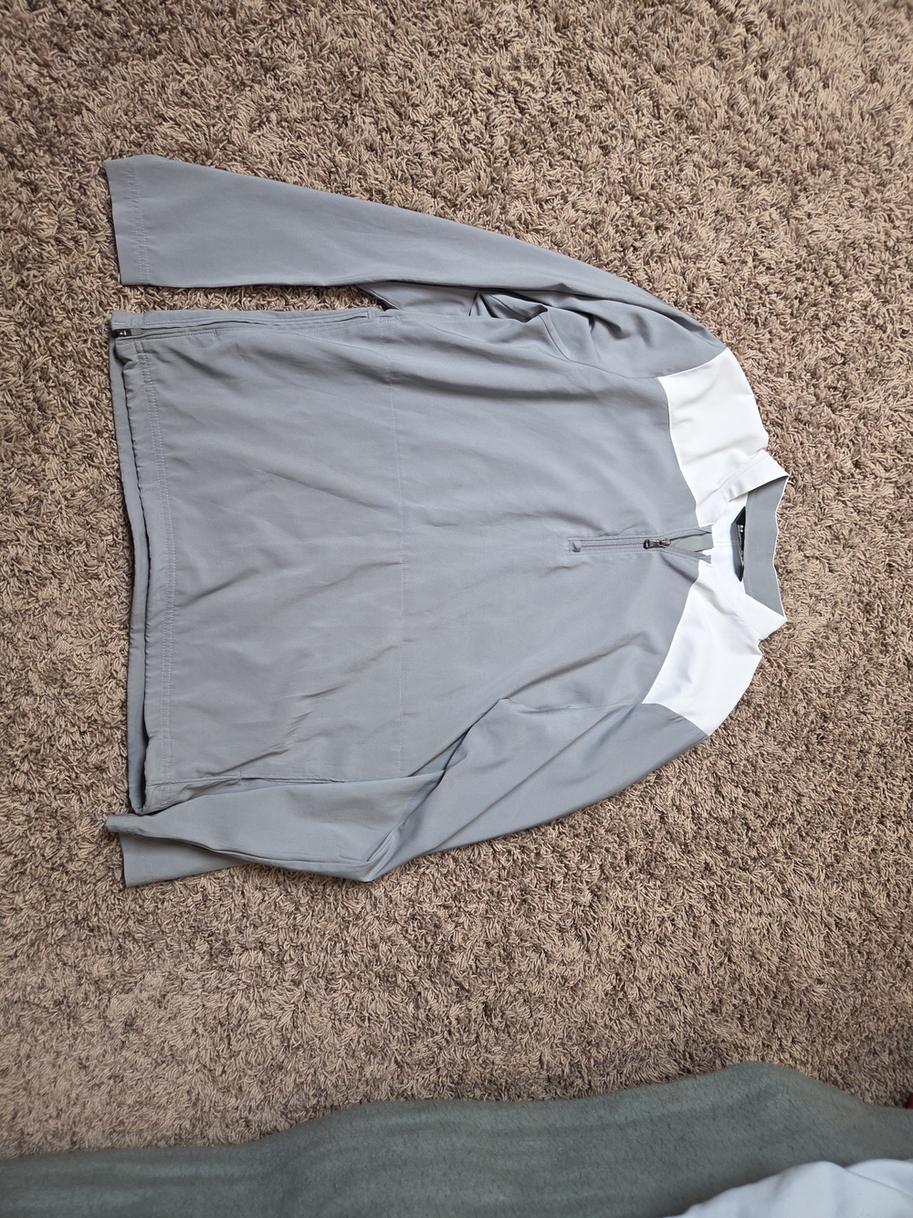 Under Armour Light Gray & White Quarter-Zip Shirt Jacket